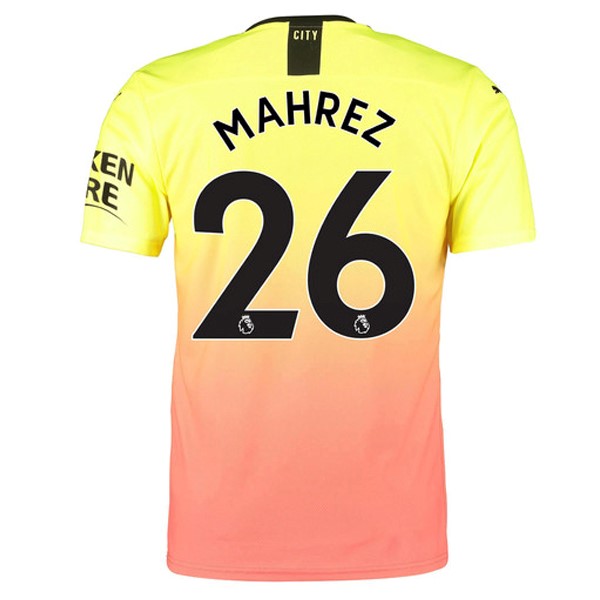 Camiseta Manchester City NO.26 Mahrez Tercera equipación 2019-2020 Naranja